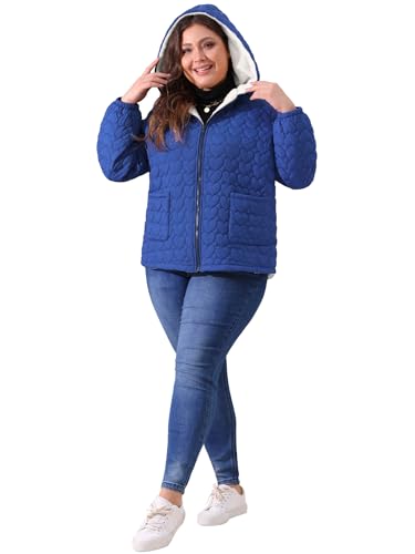Agnes Orinda Plus Size Coat for Women Lightweight Puffer Jacket with Hood Pockets Quilted Padded Full Zip Winter Coats3