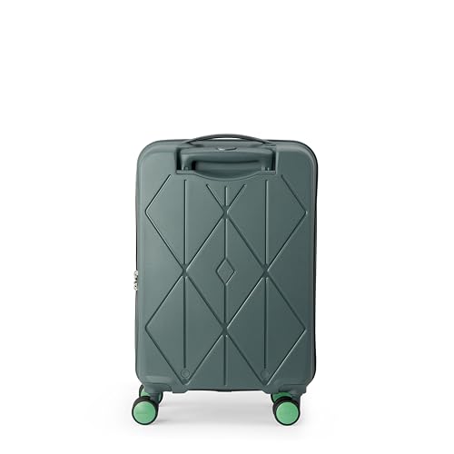 Image of American Tourister Qubiz | Cabin Trolley Bag (55 cm) | 360 8 Wheel Travel Luggage | Hard Case Polypropylene Suitcase | Recessed Combination Lock | Green