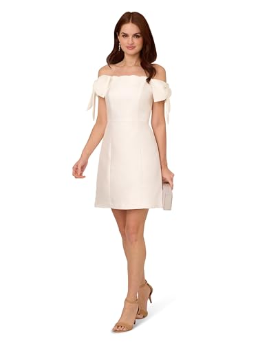 Adrianna Papell Women's Scallop Neck Short Dress4
