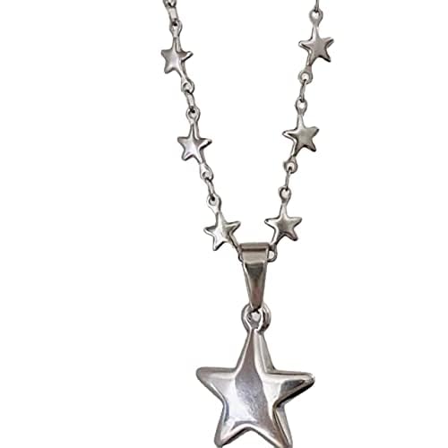 Y2k Necklace Gothic Star Necklace for Women Teen Cute Charm Pendant Retro Fairy Grunge Accessories Preppy Stuff2