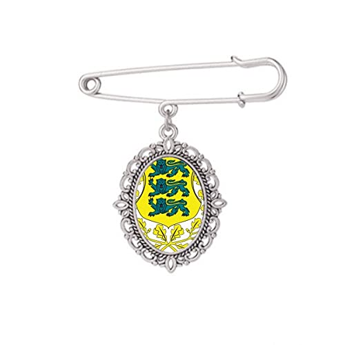Broche Estonie National Emblème Pays Accessoire Vêtement Femme Homme Taille M