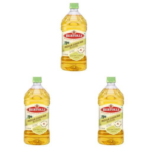 Image of Bertolli Indian Cooking Olive Oil 2L | 75% MUFA | Extra Light Taste, Suitable for High Heat Cooking, Frying & Roasting | World's No. 1 Olive Oil Brand (Pack of 3)