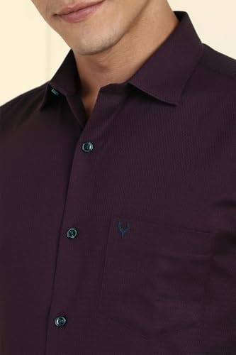 Image of Allen Solly Men's Striped Cotton Blend Formal Shirt | Classic Fit | Crisp Tailored Look | Office, Business & Workwear