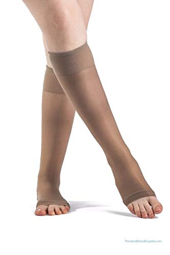 Image of Sigvaris Sheer Fashion Support OT Therapy Knee Highs 15-20mmHg : Size B Taupe