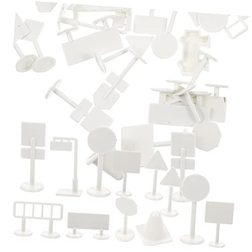 Toddmomy 2 Sets Boys and Girls Road Sign Toys Set Miniature Traffic Signs for Early Education Safe Material Easy to Carry