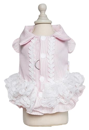 MaruPet® Elegant Princess Dog Sweety Style Lace Dress with Star for Small, Extra Small Dog Teddy, Pug, Chihuahua, Shih Tzu, Yorkshire Terrier P-Pink Small