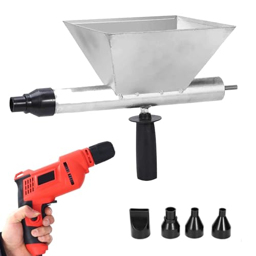 Genérico Pistola Eléctrica para Lechada De Mortero, Máquina Portátil para Lechada De Cemento, Diseño De Acero Al Carbono Duradero Y Liviano (White)