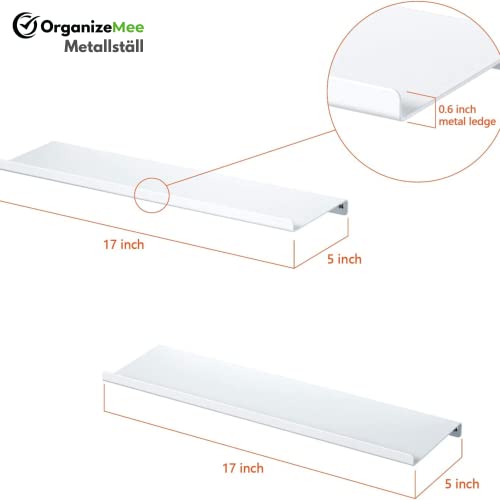 Image of OrganizeMee Metal Small Wall Mounted Shelves,Bluetooth Speaker,Wi-Fi Camera Stand Corner Floating Shelf for Living Room & Bedroom,Home Decor Items Plant Pot mounting Racks (White Set of 2)