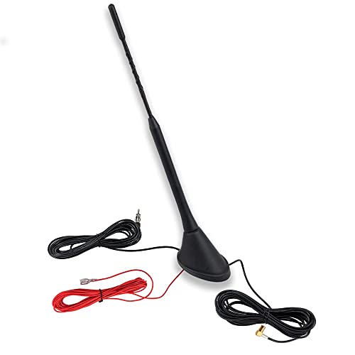 Vecys DAB DAB + Antenne radio FM/AM pour voiture - Antenne de toit de voiture - Adaptateur SMB vers DIN RG174 - Câble de 5 m