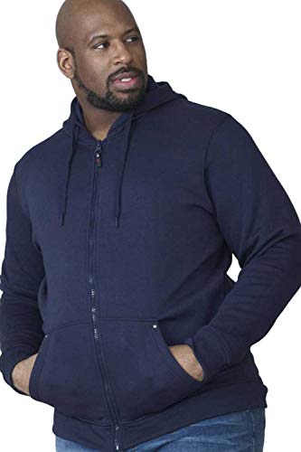Duke Mens Fleece Hoodie Zip up Big Sizes 2XL 3XL 4XL 5XL 6XL (4XL, NAVY)