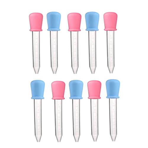 Bestomz – Conta-gotas de silicone para crianças, 10 peças, 5 ml, conta-gotas de plástico para alimen