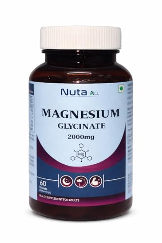 Image of Magnesium Glycinate 2000mg | Highly Bioavailable Magnesium Tablets for Sleep, Muscle Relaxation & Stress Support | 60 Tablets