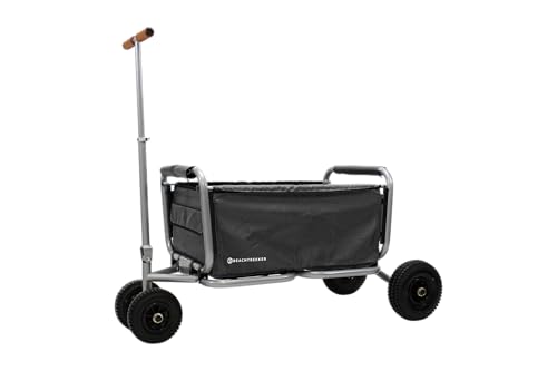 Beachtrekker Life Faltbarer Bollerwagen + Feststellbremse mit Luftreifen (Schwarz) - 9