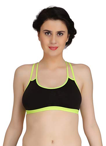 Image of Fashion Comfortz Sports Bra,Ladies Undergarments for Sports,Womens Girls Cotton Lycra Spandex,Bra and Panty Set, Royal Black