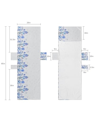 Blue Purple Ombre Spring Floral Beach Lounge Chair Towel Cover, Soft Chaise Lounge Towel with Side Pockets Patio Pool Chairs Cover for Beach/Pool Sunbathing 29x85 Summer Botanical