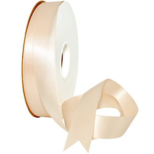 Image of Morex Ribbon Double Face Satin Ribbon 7 /8 inch X 50 YD Nude Ribbon for Gift Wrapping, Birthday Gift Cards, Satin Dress for Women, Silk Ribbons for Crafts, Wedding Gifts for Couple