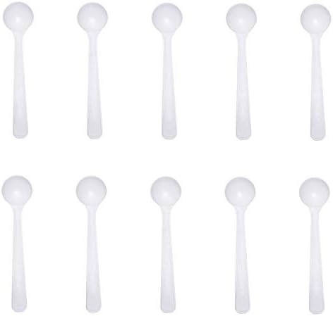 10-Piece Food Grade Long Handle Nontoxic Reusable Plastic Measuring Spoon Coffee Teaspoon Milk Powder Spoon Kitchen Spoons (1 g Measuring)