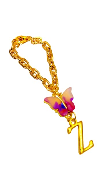 Morel Sturdy Rose Gold Watch Charm of Pink and Purple Butterfly and Z Initial Diamond Alphabet Pendant, Watch Charm, Watch Accessories, Giftable for Wife, Sister or Friends Pack of 1 (B0B1P724KQ) Amazon Price History, Amazon Price Tracker