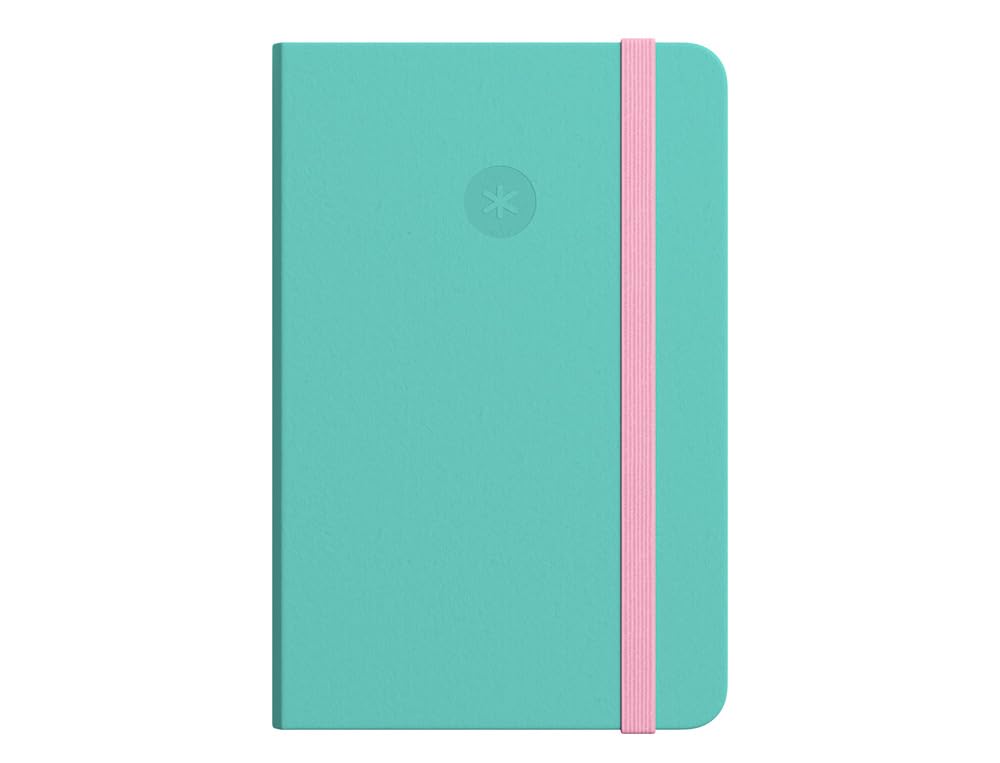 Antartik CUADERNO CON GOMILLA NOTES TAPA DURA A4 HOJAS CUADRICULA ROSA Y TURQUESA 100 HOJAS 80 GR FSC