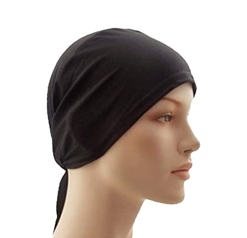 Krystle Solid Underscarf Black Cap Hijab Cap for Women (Free Size)