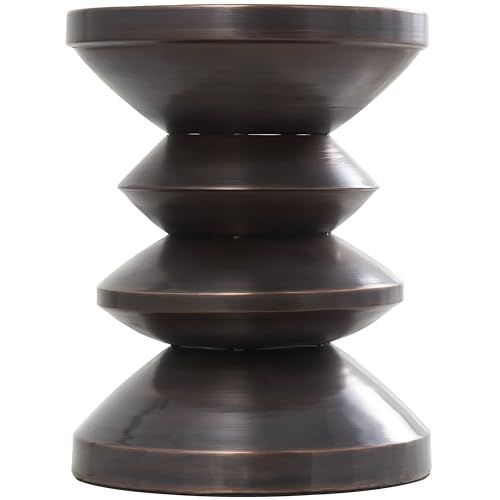 Image of Deco 79 Metal Side End Accent Table Art Deco Inspired End Table, Side Table 14 inch x 14 inch x 18 inch, Copper