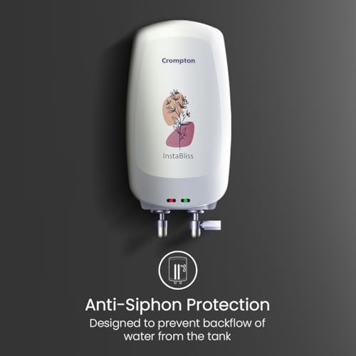 Image of Crompton InstaBliss|5L|3000-Watts Powerful Heating|Electric Instant Water Heater (Geyser) for home|High Grade SS Tank with Advanced 4 Level Safety|Rust-Proof|White|Wall Mounting
