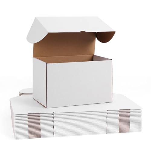 Image of WIFTREY 10x6x6 White Shipping Boxes Set of 20, Corrugated Cardboard Box 10 x 6 x 6 for Mailing Packing Gifts, Shipping Small Business