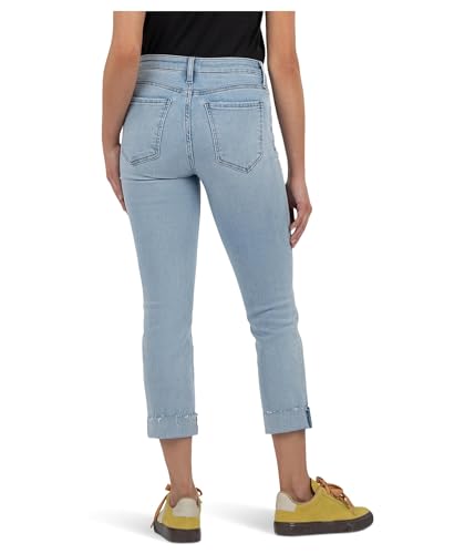 KUT from the Kloth Women's Amy Crop Straight Leg Roll Up with Raw Hem3
