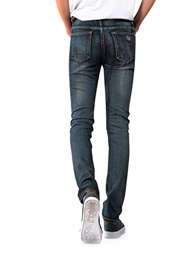 Demon&Hunter Men's Blue Skinny Fit Stretch Jeans S8L282