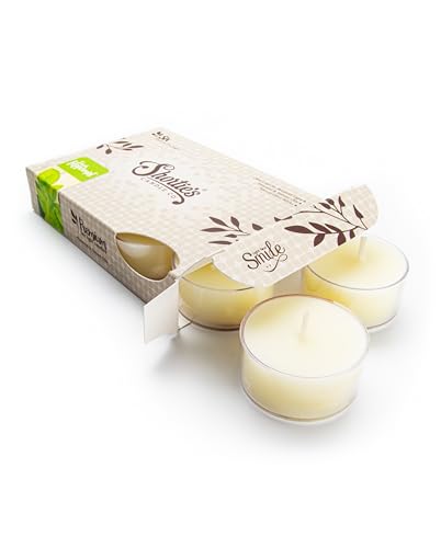 Fresh Peppermint Premium Tealight Candles - Highly Scented with Essential & Natural Oils - 6 White...