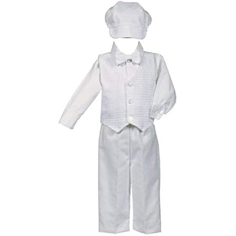 Swea Pea & Lilli White Poly-Cotton Weaved Vest, Bow and Pant Set (0-3 Months (up to 8lbs)) Cover