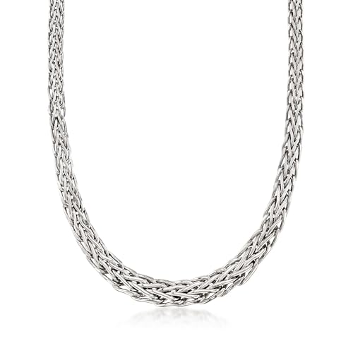 Ross-Simons Sterling Silver Graduated Wheat-Link Necklace