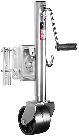 Aukayne Swivel Trailer Jack, Heavy Duty Boat Trailer Jack with 6'' Dual Wheels, 12" Lift, 2000 lbs