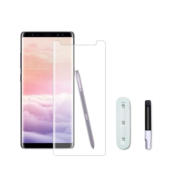 Image of Premium Tempered Glass Design for Samsung Galaxy Note 9 Advanced Border Less Full Edge to Edge 3D Curved UV Screen Protector and Easy Installation Kit (Pack of 1) asy Installation Kit
