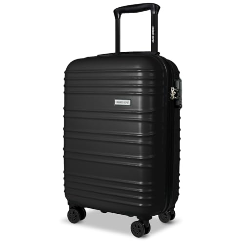 Luggage Depot Cabin Suitcase 55x35x20cm TSA Lock Weekend Travel Black