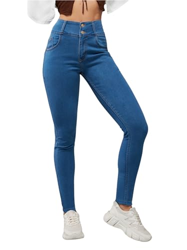 Image of Dolce Crudo Women's Skinny Fit High Rise Regular Length Stretchable High Waist Denim Jeans