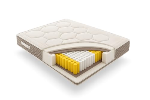 Simpur Colchón Royal Madeira, 135x190 cm, Altura +  25cm, Muelles Ensacados, Equilibrio Entre firmeza y suavidad, Absorbe eficazmente Todo Movimiento, Descanso Recomendado para Airbnb Booking