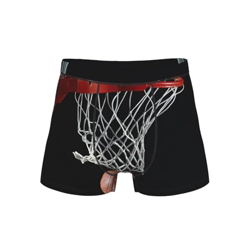 bghdfa Ropa interior elástica transpirable con estampado de baloncesto con cintura ancha cómoda y flexible y bolsa en forma de U 3D, Negro, 4XL