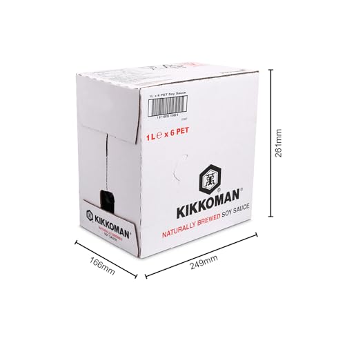 Kikkoman Soy Sauce, 1 Litre, (Pack of 6), Naturally Brewed