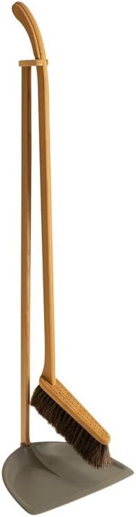 Iris Hantverk Dustpan & Brush Set Granit Grey - Long Handle