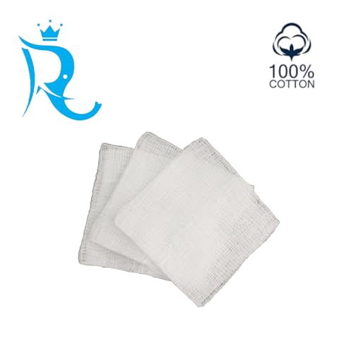 Image of Sterile Absorbent Cotton Gauze Swab (7.5cm x 7.5cm x 12ply) (Pack of 10) | Gauze Swab for Wound Dressing /First Aid /Home