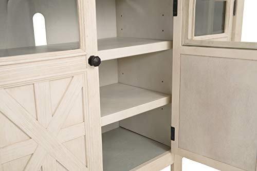 Signature Design by Ashley Bolanburg Extra Large TV Stand, Fits TVs up to 72", 3 Cabinets, Adjustable Storage Shelves, 74.13", Whitewash & 2-Tone Finish