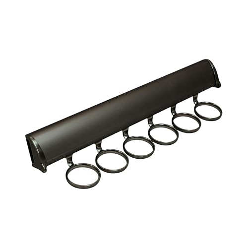 Brixwell QINA-002 Scarf Rack, 6 Hook with Full Extension Slide Black Finish