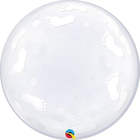 Qualatex 49459 Baby Footprints Deco Bubble Latex Balloon Cover