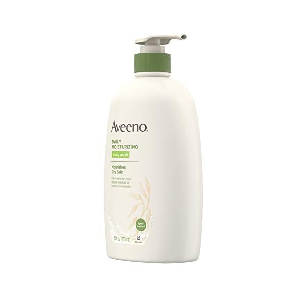 Aveeno Daily Moisturizing Body Wash with Soothing Oat Creamy Shower Gel (Soap Free and Dye Free/Light Fragrance), 33 Fl Oz
