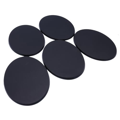 Forged Terrain 120mm x 92mm 5pcs Bundle Lot Round Black Miniature Plastic Bases Wargaming Tabletop Games Hobby Figure Painting Basing Model Accessories Minis Diorama