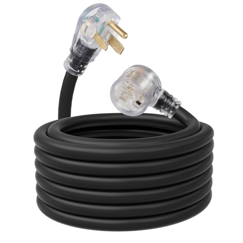 MaxWorks 80703 Heavy Duty 40 Foot 8 AWG/3C 6-50 Nema R Plug Lighted Welding Cord with ETL Approved