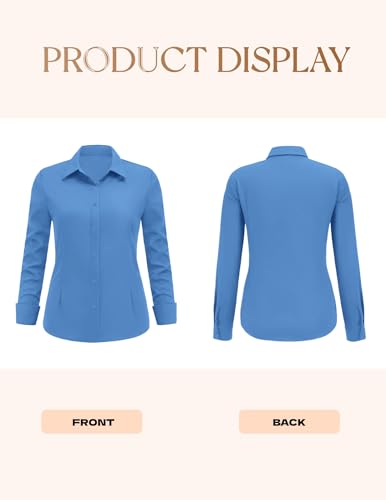 Image of IN'VOLAND Women Plus Size Button Down Shirts Long Sleeve Office Work Blouse