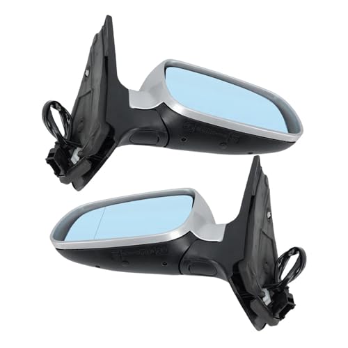 Rétroviseur extérieur noir brillant avec miroir teinté bleu pour Golf MK4