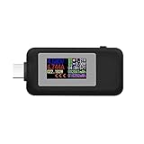 Type-C USB Tester USB Power Meter, USB C Voltage Tester Multimeter 0-5A 4-30V Current Meter Tester,...